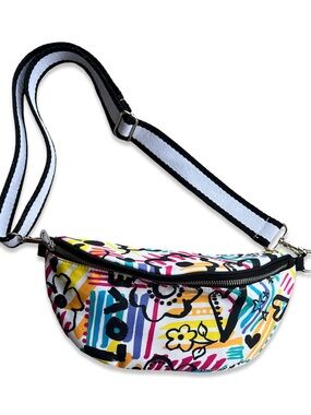 Brighton Colorful Floral Graphic Crossbody Belt Bag